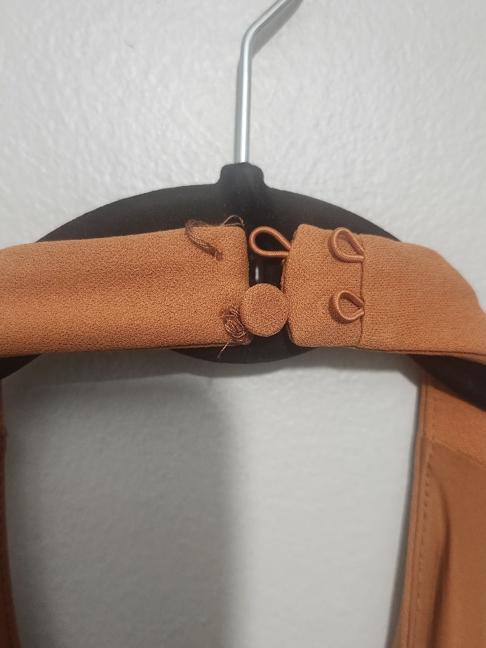 Abercrombie & Fitch Copper-Brown Satin Maxi Dress with Side Slit Size XL New - Picture 6 of 6